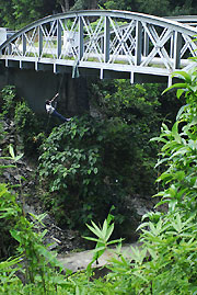abseiling from bridge