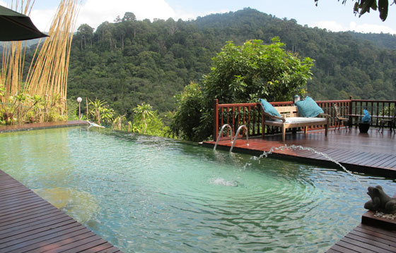 pool with the orang asli reserve setting in background